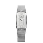 Silver Tone Steel Mesh Women's Two Hand Watch