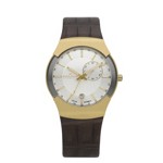 Brown Leather and Gold Men's GMT Dual-Time Watch