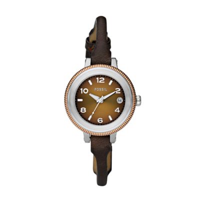 Fossil Ultra Slim Brown Dial Watch