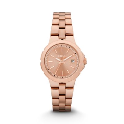 AM4402 - Sylvia Three Hand Stainless Steel Watch – Rose