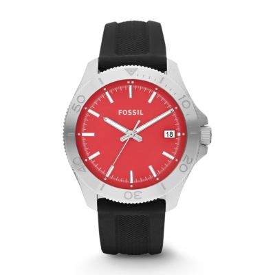 AM4445 - Retro Traveler Silicone Watch - Black