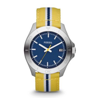 AM4477 - Retro Traveler Three Hand Nylon Watch – Yellow
