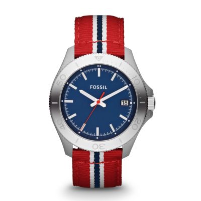 AM4479 - Retro Traveler Three Hand Nylon Watch - Red