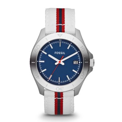 AM4480 - Retro Traveler Three Hand Nylon Watch - White