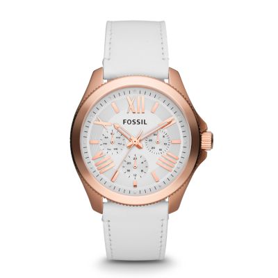 AM4486 - Cecile Multifunction Leather Watch – White with Rose