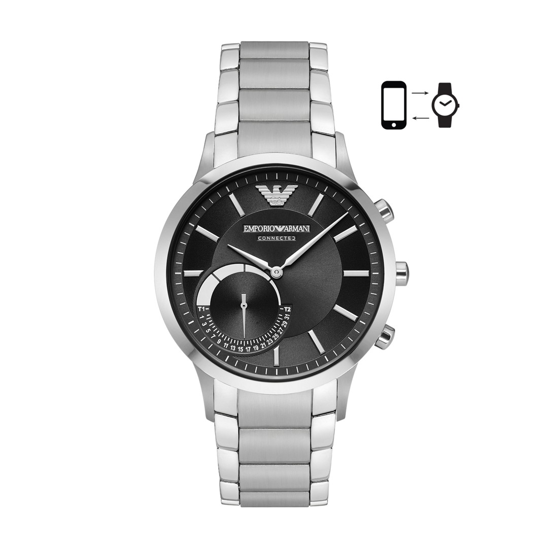 Armani Emporio Armani Men&Apos;S Silver Stainless Steel Hybrid Smartwatch Art3000 Jewelry - ART3000-WSI Armani Emporio Armani Men&Apos;S Silver Stainless Steel Hybrid Smartwatch Art3000 Jewelry - ART3000-WSI