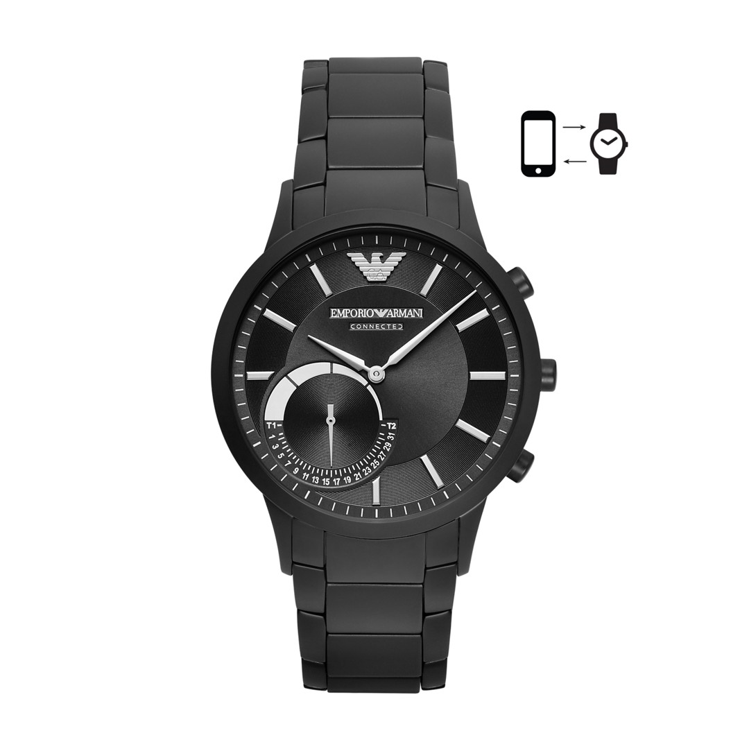 Armani Emporio Armani Men&Apos;S Black Stainless Steel Hybrid Smartwatch Art3001 Jewelry - ART3001-WSI Armani Emporio Armani Men&Apos;S Black Stainless Steel Hybrid Smartwatch Art3001 Jewelry - ART3001-WSI