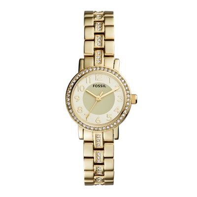 UPC 796483100480 product image for Fossil Shae Three-Hand Gold-Tone Stainless Steel Watch Bq1428 Jewelry - BQ1428-W | upcitemdb.com