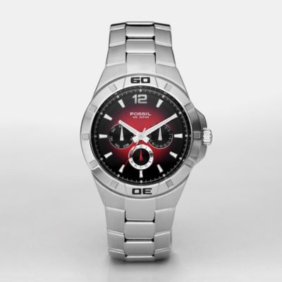 Fossil Mens Metal Chronograph Watch - SupaDupe - Red - BQ9276
