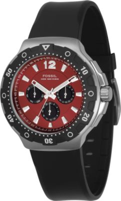 Fossil Mens Casual Chronograph Watch - Red Dial - BQ9289