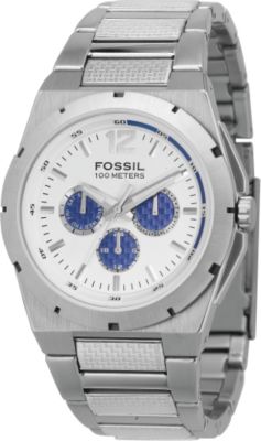 Fossil Mens Metal Multifunction Watch - Carbon - Silver Dial - BQ9301