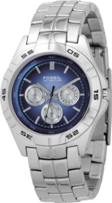 Fossil Men's Metal Casual Watch - Blue Dial Multifunction - BQ9333