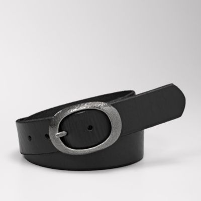 Fossil Hammered Oval Buckle Belt
