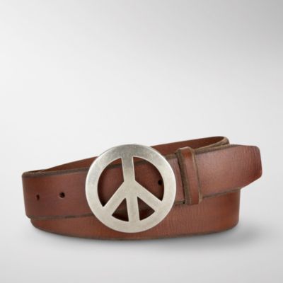 Fossil Peace Plaque Belt

