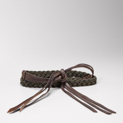 Fossil Chain and Cord Tie Belt
