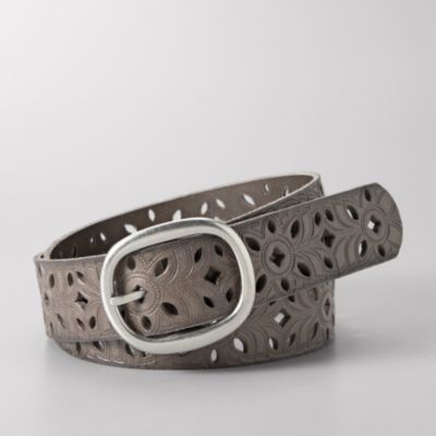 Fossil Floral Perforated Strap Belt