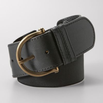 Fossil Wide Leather Stretch Belt