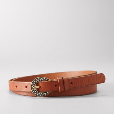 BT4010 - Rhinestone Buckle Skinny Belt