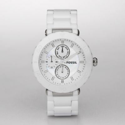 Fossil CE1000 White Ceramic Multifinction