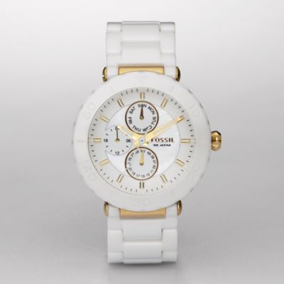 Fossil CE1004 White Multifunction Ceramic Dial