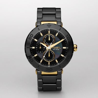 Fossil CE1005 Black Multifunction Ceramic Dial