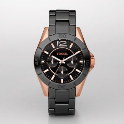 Fossil CE1007 Black Multifunction Ceramic Dial
