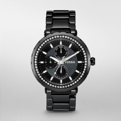 Fossil CE1009, Black Ceramic Multifunction