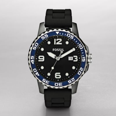 Fossil Sport Ceramic and Silicone Watch - Black