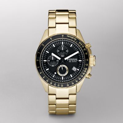 Fossil CH2610, Decker Gold Tone Chronograph