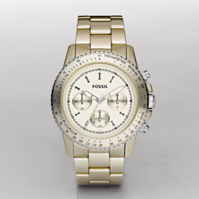 Fossil XL Stella Champagne Chronograph Dial Watch