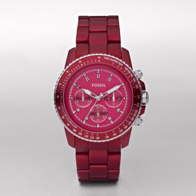 Fossil Stella Large Aluminum Watch - Red