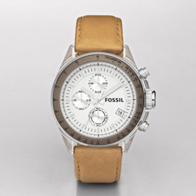 Fossil Decker Leather Watch - Natural