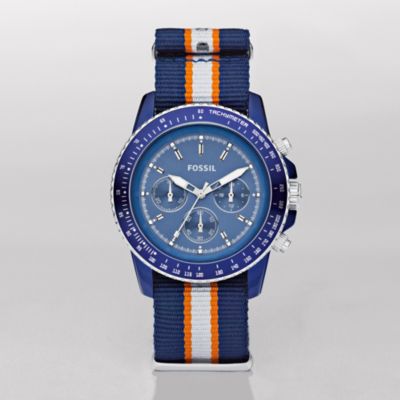 Fossil Stella Large Nylon Watch - Blue