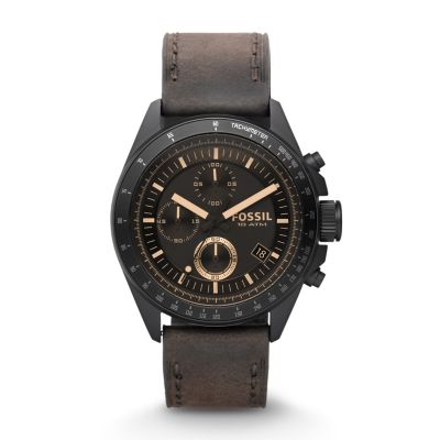 Fossil Decker Leather Watch - Brown