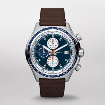 Fossil Dylan Leather Watch Brown