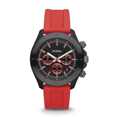 CH2871 - Orologio Retro Traveler in silicone - rosso