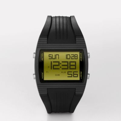 Fossil Digital Yellow Crystal Dial Watch

