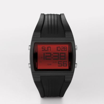 fossil watch with digital seconds