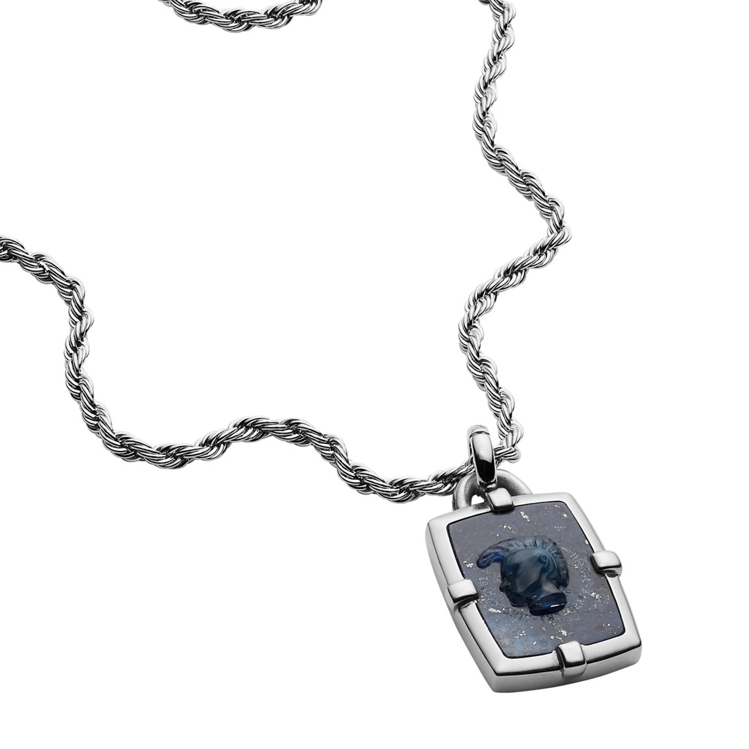 Diesel Diesel Men&Apos;S African Blue Stone Pendant Necklace Dx1191040 Jewelry - DX1191040-WSI Diesel Diesel Men&Apos;S African Blue Stone Pendant Necklace Dx1191040 Jewelry - DX1191040-WSI