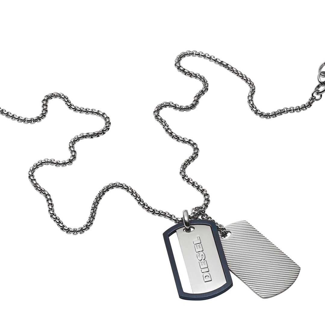 Diesel Engraved Stainless Steel Double Dog Tag Necklace Dx1197040 Jewelry - DX1197040-WSI Diesel Engraved Stainless Steel Double Dog Tag Necklace Dx1197040 Jewelry - DX1197040-WSI