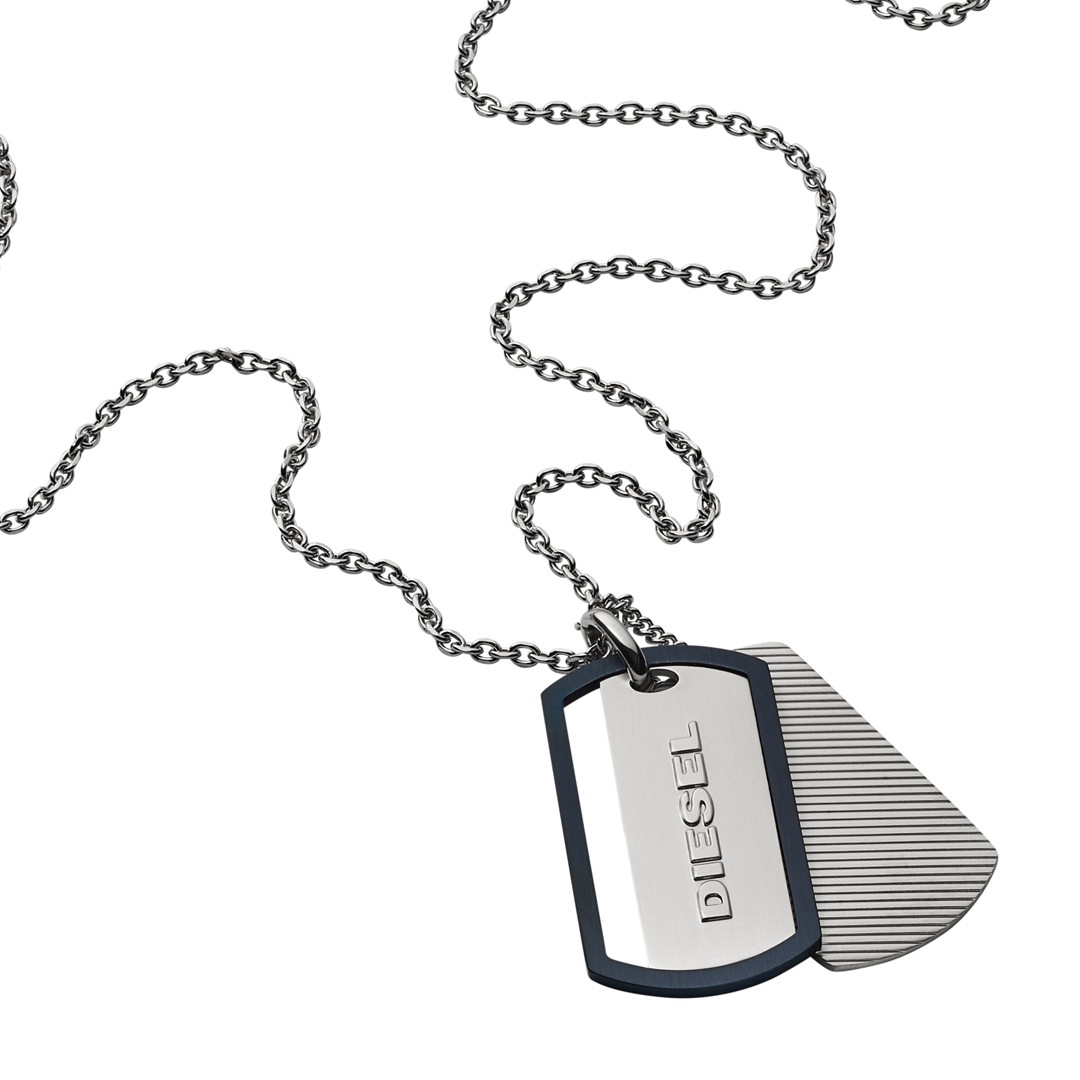 Diesel Engraved Stainless Steel Double Dog Tag Necklace Dx1198040 Jewelry - DX1198040-WSI Diesel Engraved Stainless Steel Double Dog Tag Necklace Dx1198040 Jewelry - DX1198040-WSI