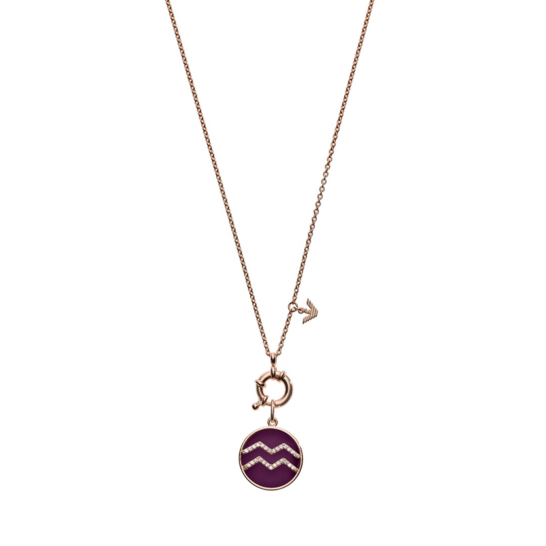 Emporio Armani Emporio Armani Women&Apos;S Aquarius Rose Gold-Tone Sterling Silver Pendant Necklace Eg3400221 Jewelry - EG3400221-WSI Emporio Armani Emporio Armani Women&Apos;S Aquarius Rose Gold-Tone Sterling Silver Pendant Necklace Eg3400221 Jewelry - EG3400221-WSI