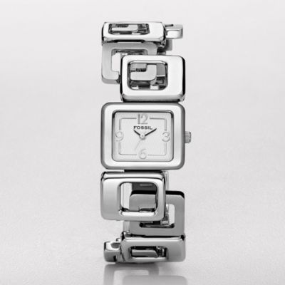 womens,dress,watch,silver tone,asymetrical