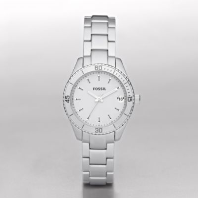 Fossil Stella Mini Aluminum Watch Silver-Tone
