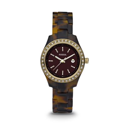 ES2922 - Stella Mini Three Hand Resin Watch - Tort