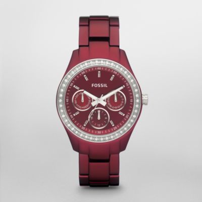 Fossil Stella Boyfriend Aluminum Watch - Berry