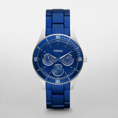 Fossil Stella Aluminum and Stainless Steel Watch Blue
