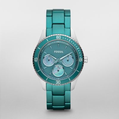Fossil Stella Aluminum and Stainless Steel Watch Teal