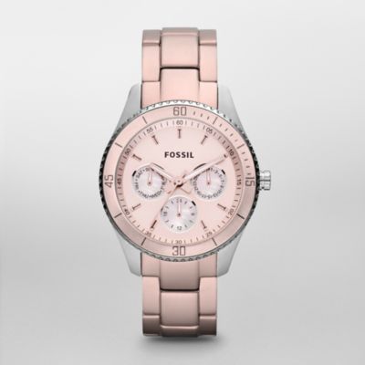 Fossil Stella Aluminum and Stainless Steel Watch Blush