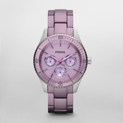 Fossil Stella Aluminum and Stainless Steel Watch Purple
